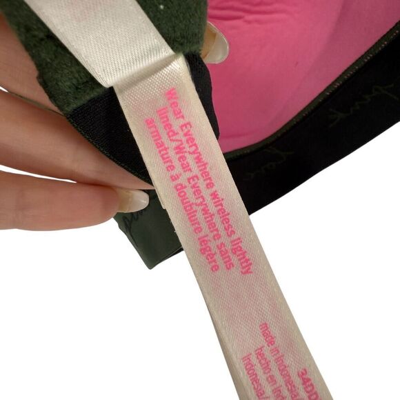 Victorias Secret Bra 34DD Green Wear Everywhere Lightly Lined Wireless Bra PINK - Picture 7 of 9